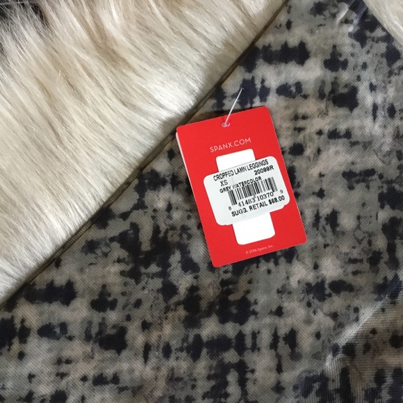 Spanx Cropped Lamn Leggings Gray Watercolor XS NWT - Picture 4 of 4